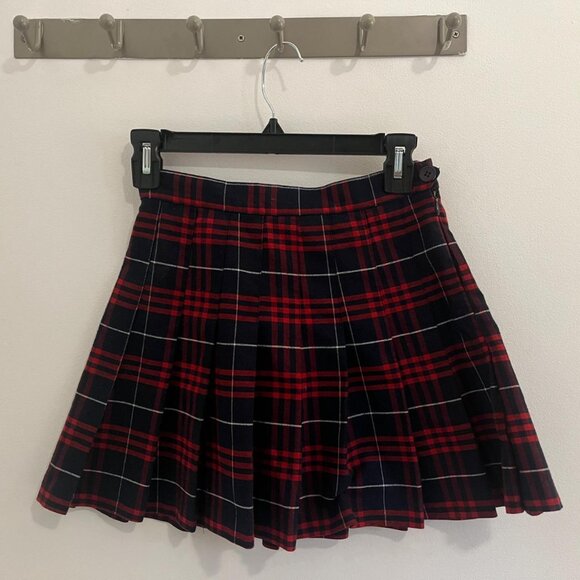 AMERICAN APPAREL Red/Navy PLAID TENNIS SKIRT!。・:*:・゚★,。・:*:・゚☆。・:*:・゚★,。・:*:・゚☆ - Picture 3 of 4